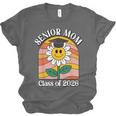 Senior Mom Class Of 2026 Daisy Flower Retro Graduation Unisex Jersey T-Shirt