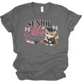 Senior Mom Class Of 2027 Cute Cat Graduation Pink Bows Girls Unisex Jersey T-Shirt