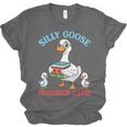 Silly Goose With Books Teacher Club School Educator Unisex Jersey T-Shirt