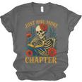 Skeleton Read Book Just One More Chapter Floral Book Lover Unisex Jersey T-Shirt
