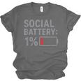 Social Battery 1 Percent Introvert Mood Minimalist Unisex Jersey T-Shirt