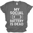 My Social Battery Is Dead Introvert Quote Unisex Jersey T-Shirt My Social Battery Is Dead Introvert Quote Unisex Jersey T-Shirt
