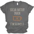 Social Battery Drain I'm So Over It Line Introverts Unisex Jersey T-Shirt Social Battery Drain I'm So Over It Line Introverts Unisex Jersey T-Shirt