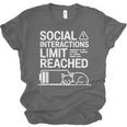 Social Interactions Limit Reached Introvert Tired Unisex Jersey T-Shirt