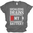 Socializing Drains My Battery Introvert Unisex Jersey T-Shirt Socializing Drains My Battery Introvert Unisex Jersey T-Shirt