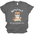 Sorry I Can't Indoor Cat Top For Introvert With Coffee Book For Men Women Kids Unisex Jersey T-Shirt