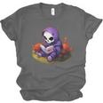 Spooky Grim Reaper Reading A Book Cute Creepy Halloween Unisex Jersey T-Shirt