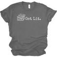 Stack Of Books Get Lit Book Reading Reader Unisex Jersey T-Shirt