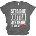 Straight Outta 4th Grade Graduation Class 2028 Fourth Grade Unisex Jersey T-Shirt