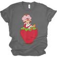 Strawberry Shortcake Sitting On Strawberry Retro Nostalgia Unisex Jersey T-Shirt Strawberry Shortcake Sitting On Strawberry Retro Nostalgia Unisex Jersey T-Shirt