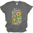 Sunflower Teach Love Inspire Cool Graduation Teacher School Unisex Jersey T-Shirt