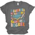 i Survived My Daughter's Bachelors Degree Groovy Graduation Unisex Jersey T-Shirt