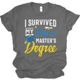 i Survived My Fiance's Masters Degree Graduation Gifts Unisex Jersey T-Shirt