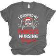 i Survived My Fiance's Nursing Degree Graduation Gifts Unisex Jersey T-Shirt
