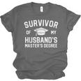 Survivor Of My Husbands Masters Degree Graduation Wife Unisex Jersey T-Shirt