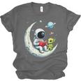 UFO Alien Astronaut Reading Book In Space Unisex Jersey T-Shirt
