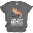 I Like Video Games Bearded Dragon Gamer Introvert Mood Unisex Jersey T-Shirt I Like Video Games Bearded Dragon Gamer Introvert Mood Unisex Jersey T-Shirt