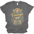 Vintage 1981 Retro Badge Nostalgia Eighties Compass Skull Unisex Jersey T-Shirt