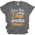 Wears Loves Dogs Avoids People I Introvert Unisex Jersey T-Shirt