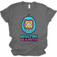 Women's Adulting Is A Myth Retro Pixel Pet Nostalgia Millennials Unisex Jersey T-Shirt
