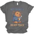 Women's Grouchy Capybara Not Friendly Do Not Touch Introvert Unisex Jersey T-Shirt