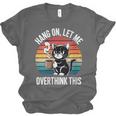 Women's Hang On Let Me Overthink Cat Coffee Retro Introvert Unisex Jersey T-Shirt Women's Hang On Let Me Overthink Cat Coffee Retro Introvert Unisex Jersey T-Shirt