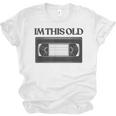 80s VHS Video Cassette Nostalgia Unisex Jersey T-Shirt