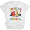 Back To School Checkered Book Pencil Groovy Teacher Student Unisex Jersey T-Shirt Back To School Checkered Book Pencil Groovy Teacher Student Unisex Jersey T-Shirt