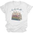 Barely Tolerable Book Lover Floral Quote Pride And Prejudice Unisex Jersey T-Shirt