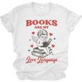 Books Are My LoveLanguage Cupid Valentines Unisex Jersey T-Shirt