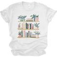 Bookshelves With Books & Plants Premium Unisex Jersey T-Shirt