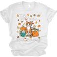 Cat Fall In Love With Reading Book Lover Autumn Unisex Jersey T-Shirt