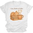 Cats Books And Coffee Heart Cozy Cat Lover Bookworm Readers Unisex Jersey T-Shirt Cats Books And Coffee Heart Cozy Cat Lover Bookworm Readers Unisex Jersey T-Shirt