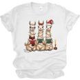 Christmas Three Llamas Reading Reading Books Llama Lover Unisex Jersey T-Shirt