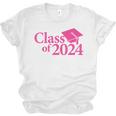 Class Of 2024 Pink For Girls And Women Graduation Unisex Jersey T-Shirt