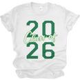 Class Of 2026 Graduation Varsity Green And On The Back Unisex Jersey T-Shirt