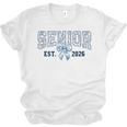 Class Of 2026 Senior 26 Coquette Bow Toile Preppy Graduation Unisex Jersey T-Shirt
