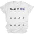 Class Of 2030 Graduation T-Shirt With Space For Handprints Unisex Jersey T-Shirt