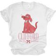 Clifford The Big Red Dog Pink Text With Bow Illustrated Book Unisex Jersey T-Shirt Clifford The Big Red Dog Pink Text With Bow Illustrated Book Unisex Jersey T-Shirt