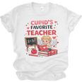 Cupid's Favorite Math Teacher Valentine Reading Book Women Unisex Jersey T-Shirt