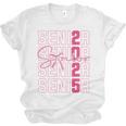 Cute Girls Women Class 2025 Graduation Senior Coquette Bow Unisex Jersey T-Shirt