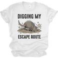 Digging My Escape Route Armadillo Introvert Humor Unisex Jersey T-Shirt