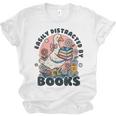 Easily Distracted By Books Read Goose Lover Bookworm Reading Unisex Jersey T-Shirt Easily Distracted By Books Read Goose Lover Bookworm Reading Unisex Jersey T-Shirt