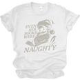 Even Her Books Were Naughty Santa Reading Christmas Unisex Jersey T-Shirt Even Her Books Were Naughty Santa Reading Christmas Unisex Jersey T-Shirt