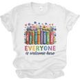 Everyone Is Welcome Here Floral Book LGBT Pride Equality Unisex Jersey T-Shirt