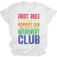 First Rule Of Introvert Club Is There Is No Introvert Club Raglan Baseball Tee Unisex Jersey T-Shirt First Rule Of Introvert Club Is There Is No Introvert Club Raglan Baseball Tee Unisex Jersey T-Shirt
