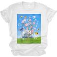 Frutiger Aero Aesthetic Tech Cherry Blossom Fishes Bubbles Raglan Baseball Tee Unisex Jersey T-Shirt