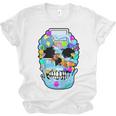 Frutiger Aero Aesthetic Tech Skull Computer Fishes Raglan Baseball Tee Unisex Jersey T-Shirt