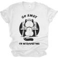 Go Away I'm Introverting Cat With Coffee Unisex Jersey T-Shirt