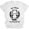 Go Away I'm Introverting Cat With Coffee Unisex Jersey T-Shirt